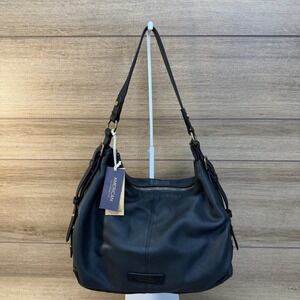 American Leather Co Thayer Perfect Hobo Black Leather Shoulder Bag Purse NWT